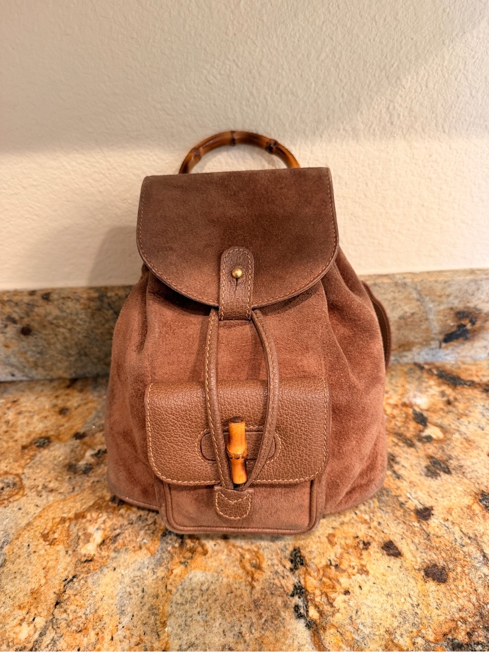 Gucci Bamboo and Suede Mini Backpack